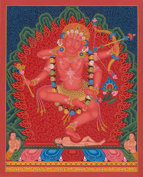 Kurukulla Dakini Tibet Thangka Nepal Paubha painting by Mukti Singh Thapa at Mahakala Fine Arts