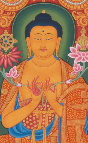 Maitreya Buddha Tibet Thangka Nepal Paubha painting by Mukti Singh Thapa at Mahakala Fine Arts