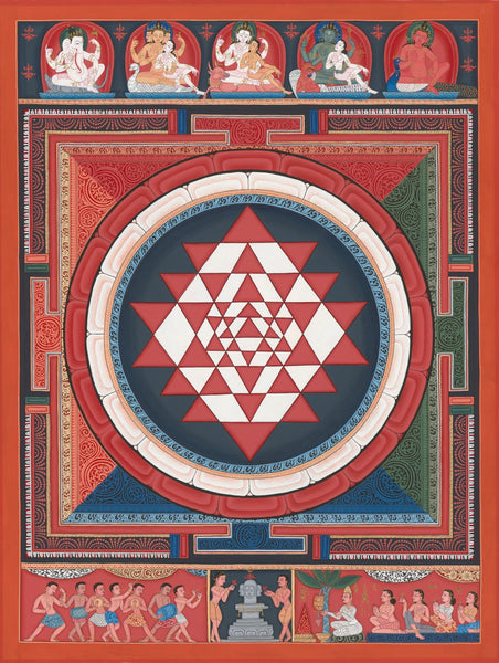 Sidi Yantra Mandala Tibet Thangka Nepal paubha Painting by Mukti Singh Thapa at Mahakala Fine Arts