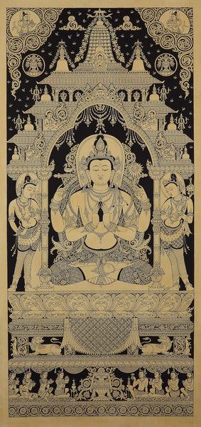 Avalokitesvara Buddhist thangka painting by Mukti Singh Thapa at Mahakala Fine Arts