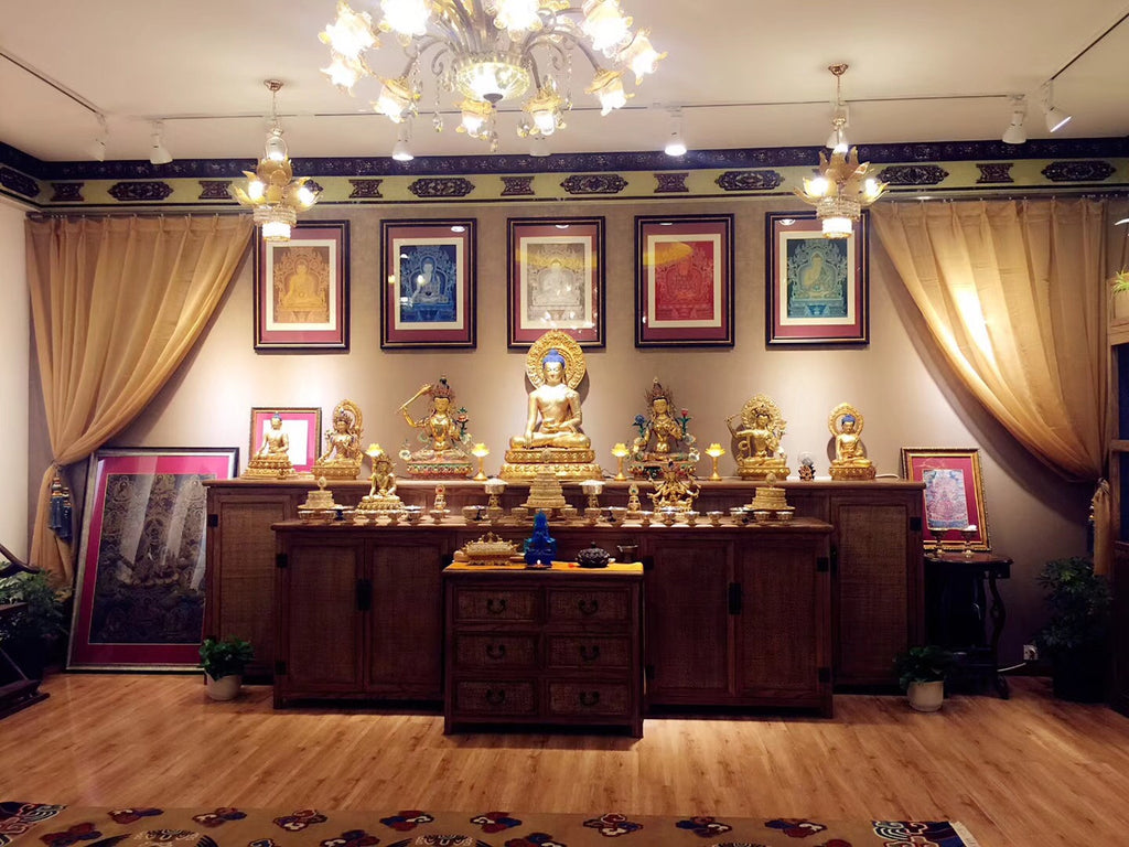 Five Dhyani Wisdom Buddhas by Lok Chitrakar at Mahakala Fine Arts