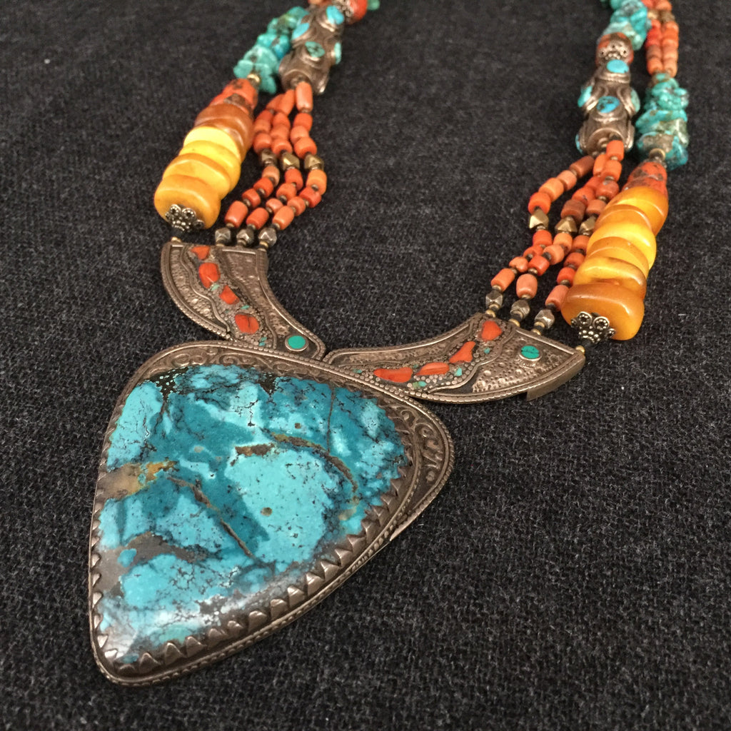 Antique Handmade Tibetan Necklace Jewelry at Mahakala Fine Arts