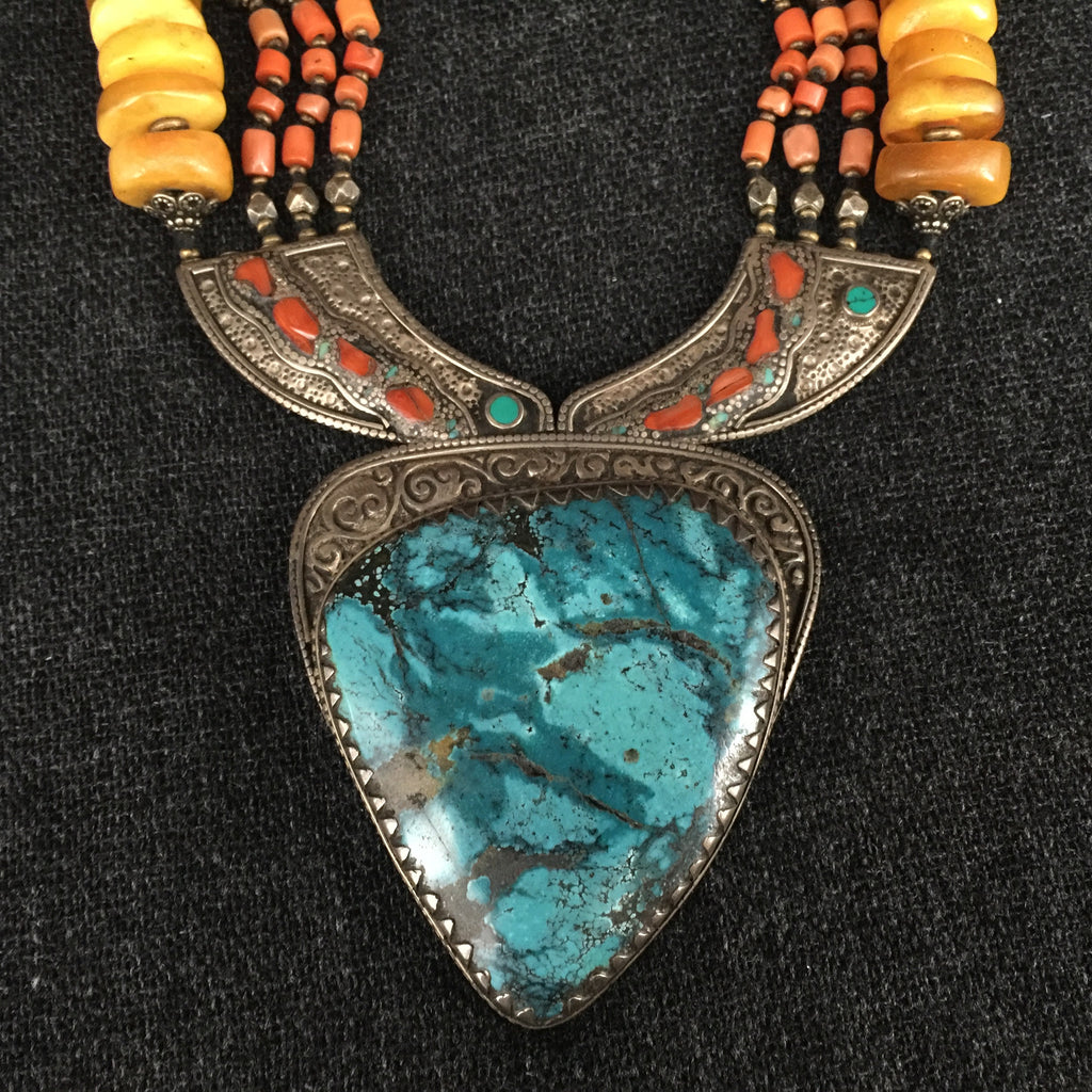 Antique Handmade Tibetan Necklace Jewelry at Mahakala Fine Arts