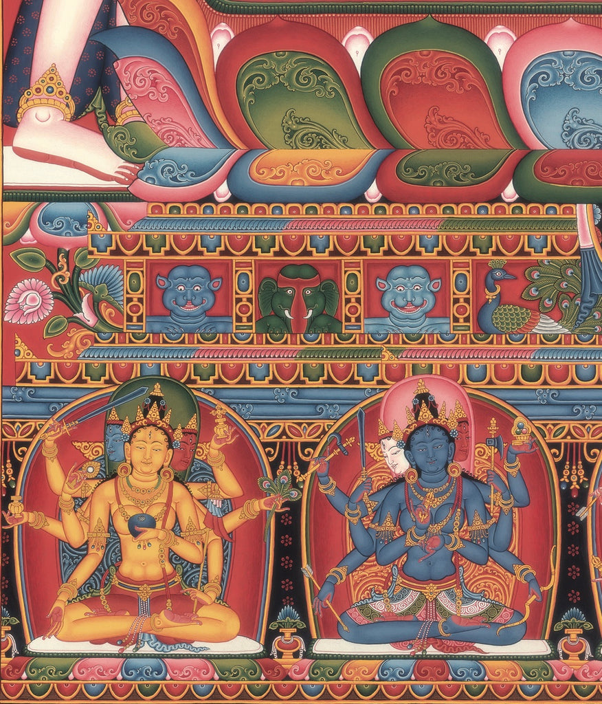 Amitabha Buddha Buddhist Thangka Paubha Painting by Mukti Singh Thapa