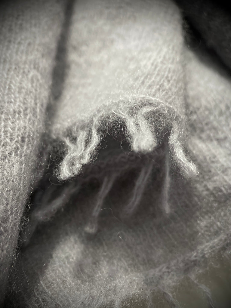 Cozy Pashmina Knit Scarf - Light Grey