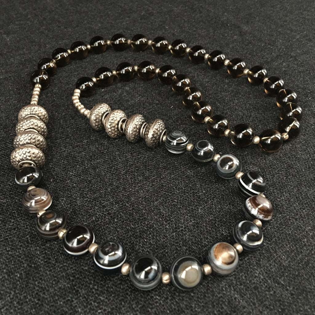 Agate, Crystal and Silver Necklace Jewellery at Mahakala Fine Arts