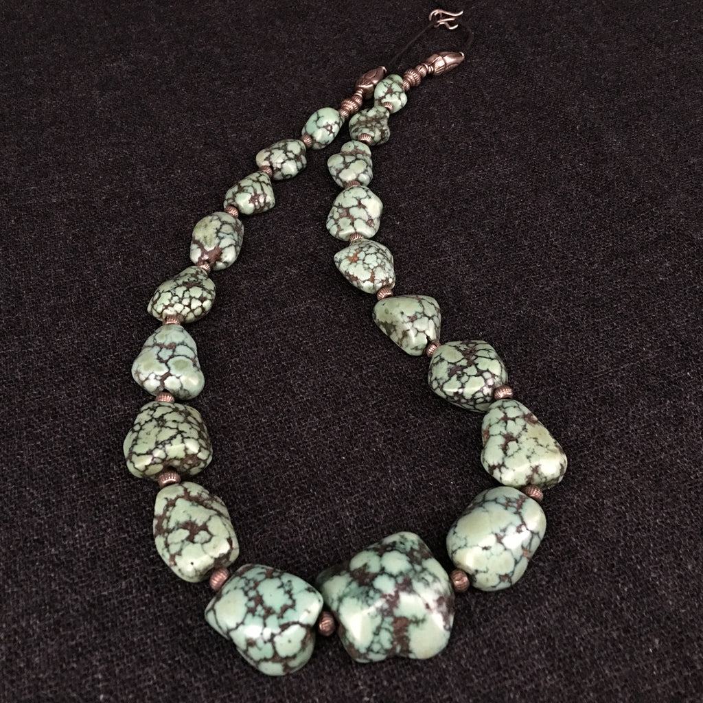 Long Antique Tibetan Turquoise Necklace Jewelry at Mahakala Fine Arts