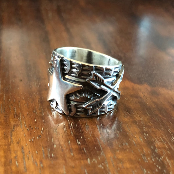 Hand Stamped Silver Star Ring by Sunshine Reeves