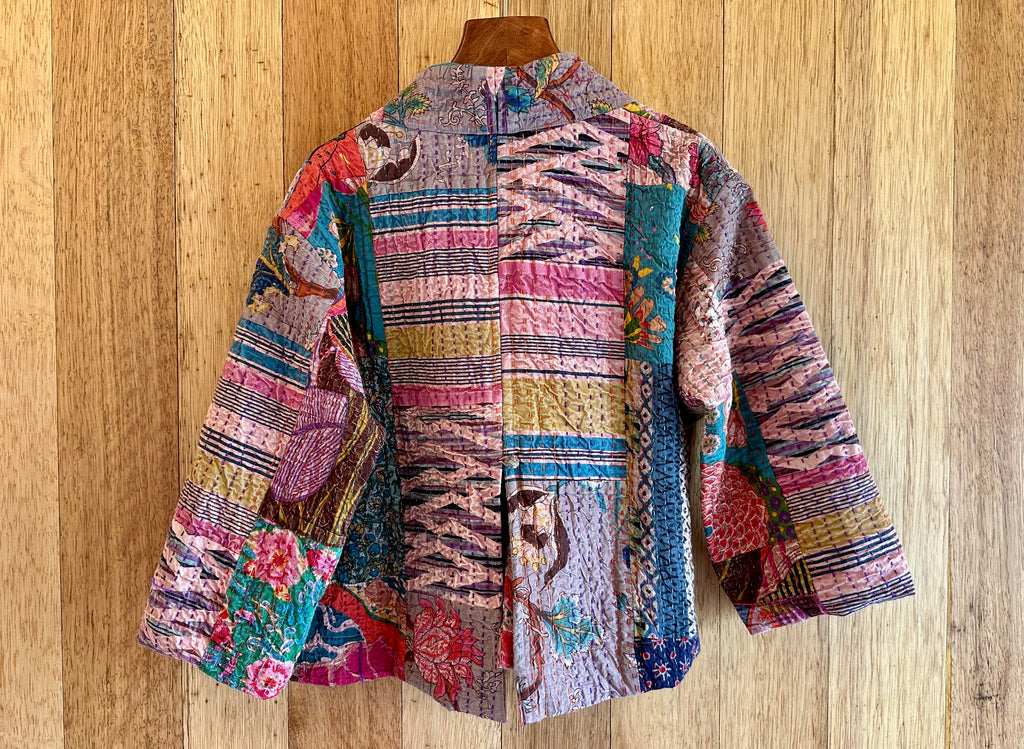 Colorful Kantha Quilted Jacket - Ajanta
