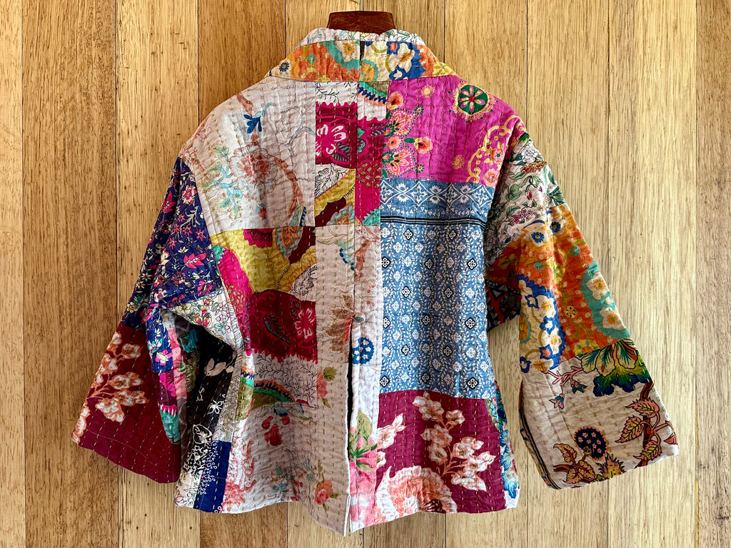 Colorful Kantha Quilted Jacket - Ajmer