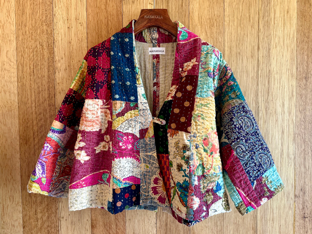 Colorful Kantha Quilted Jacket - Agra