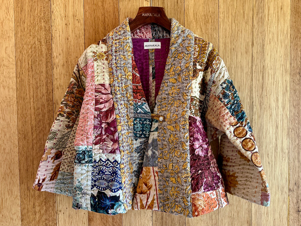 Colorful Kantha Quilted Jacket - Bhuj