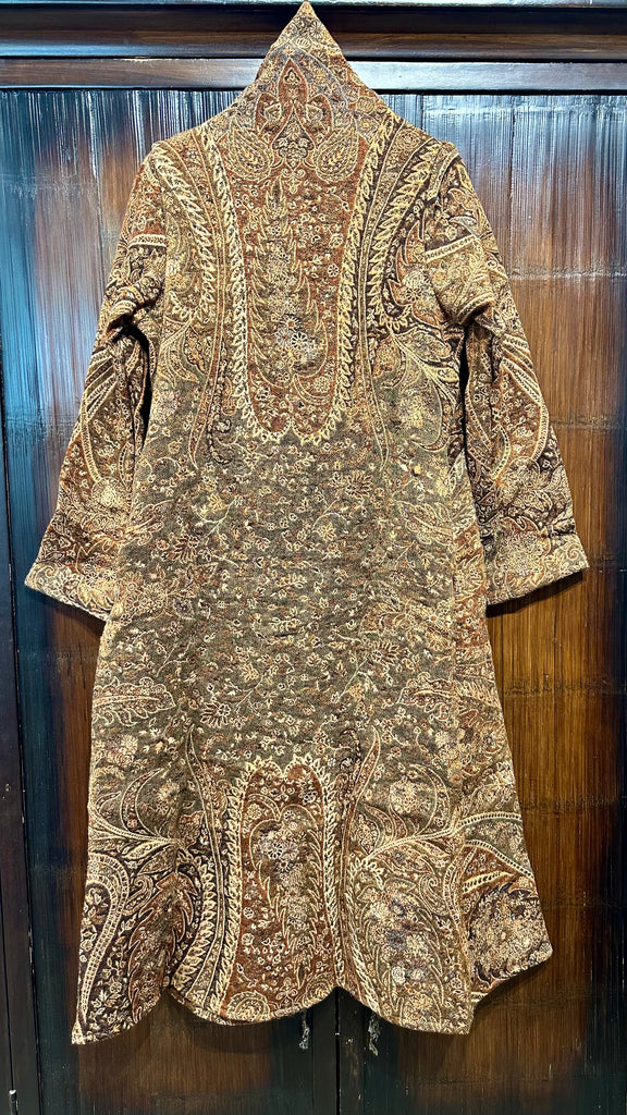 Designer Long Kashmiri Wool Coat - Chestnut