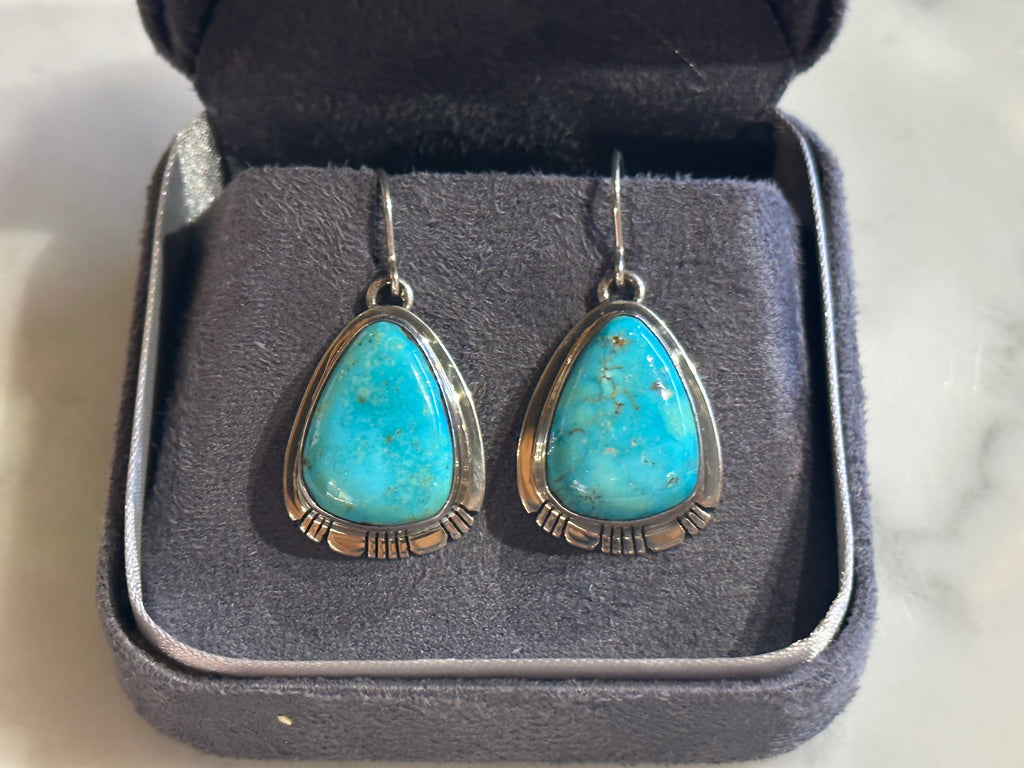 American Indian Round Turquoise Earrings