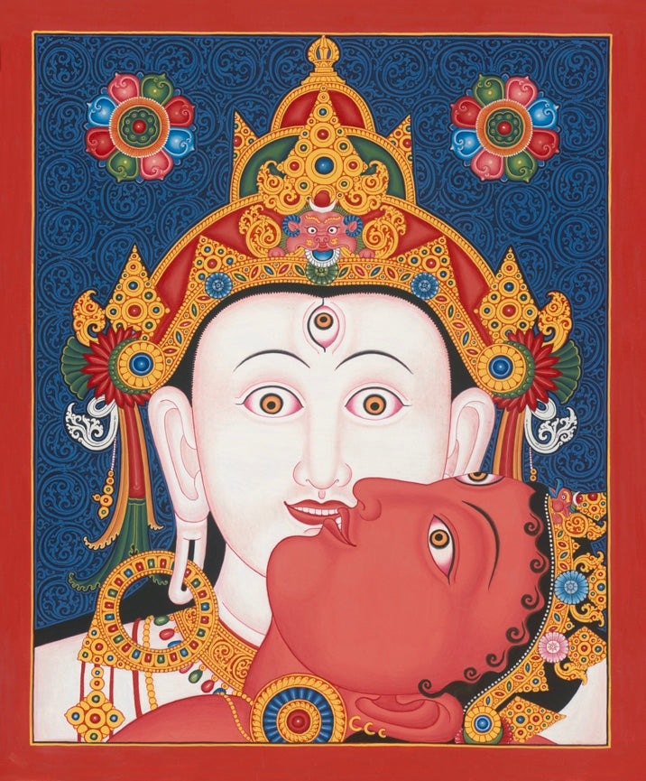 Heads II Tibet Thangka Nepal Paubha Painting by Mukti Singh Thapa at Mahakala Fine Arts