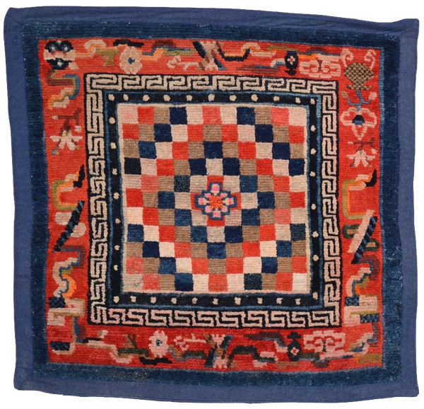 Antique Handmade Tibetan Meditation Prayer Rug at Mahakala Fine Arts