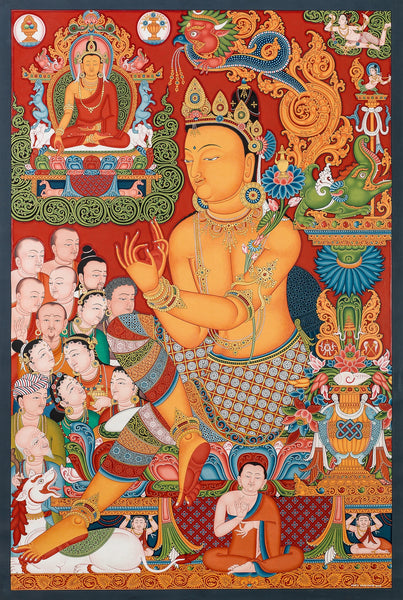 Maitreya Buddha thangka paubha original painting by Mukti Singh Thapa