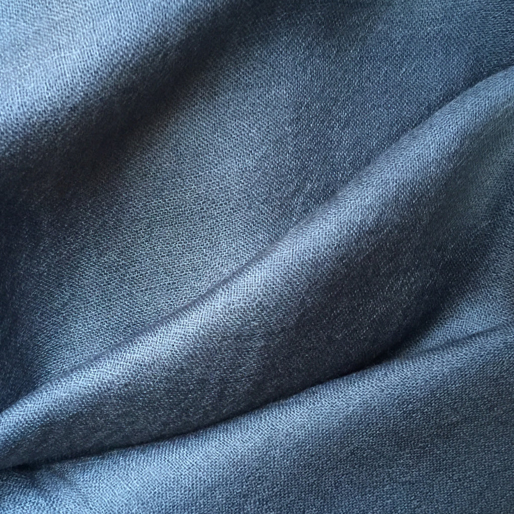 Handmade dark grey luxury cashmere scarf from Himalaya at Mahakala Fine Arts