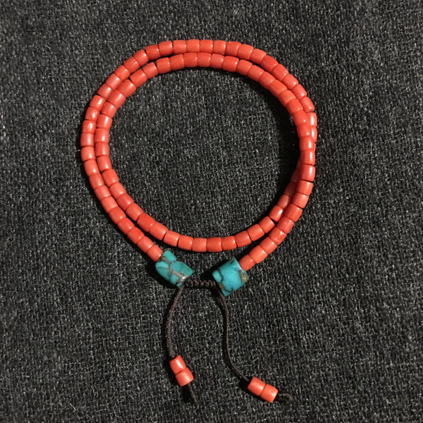 Handmade Italian Red Coral and Turquoise Bracelet Jewelry at Mahakala Fine Arts