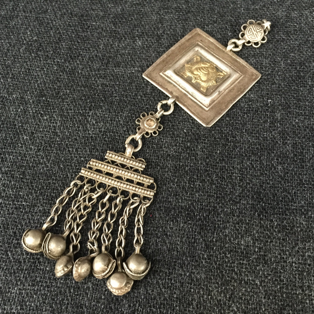 Antique Tibetan Handmade Silver Pendant Jewelry at Mahakala Fine Arts