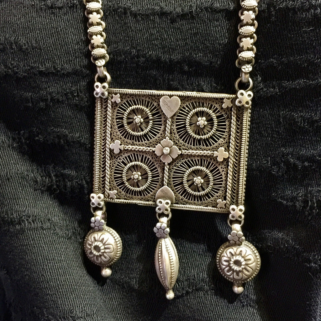 Antique Handmade Indian Ladakhi Silver Necklace Jewelry at Mahakala Fine Arts