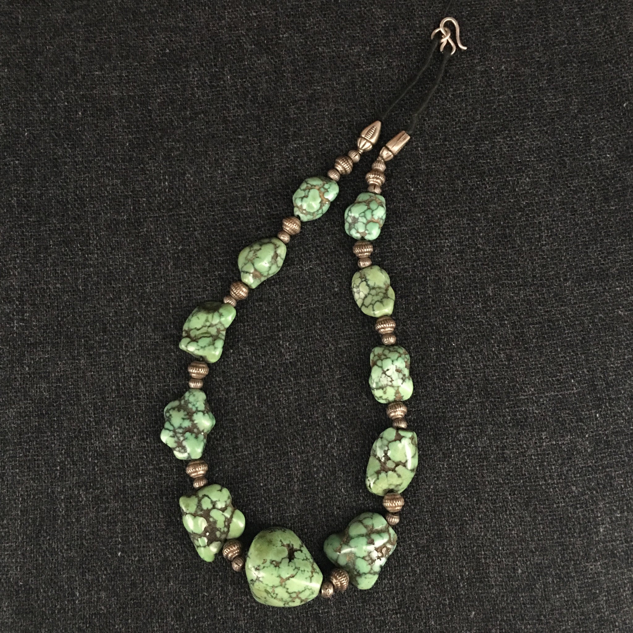 Tibetan Skar Necklace with Freshwater Pearls: Moss Green Blossoms — Shi  Studio