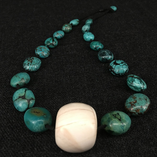 Stunning Tibetan Turquoise and Conch Necklace
