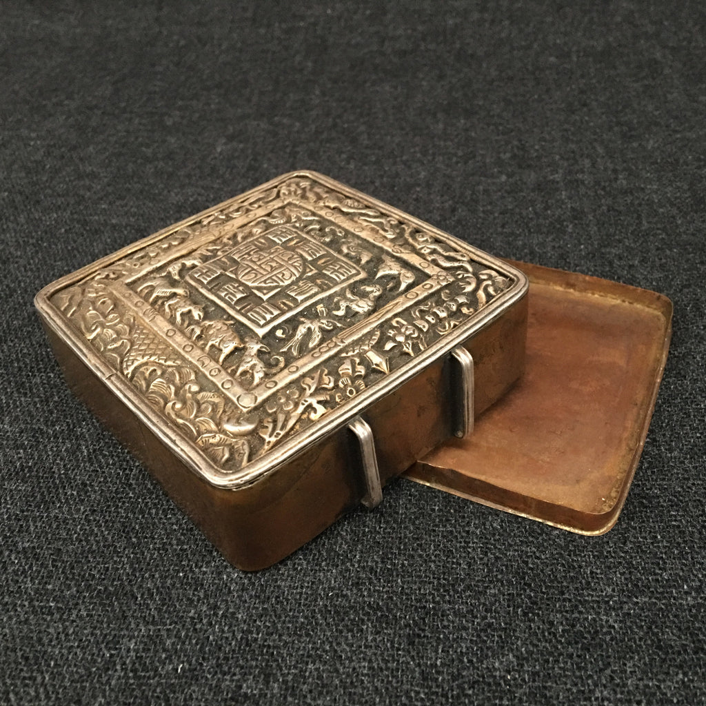 Antique Handmade Tibetan Silver Gau Box at Mahakala Fine Arts