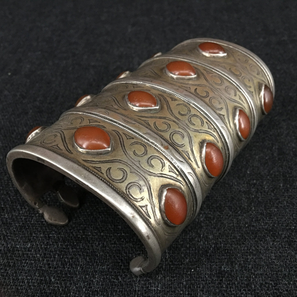 Antique Handmade Turkoman Silver Bracelets Jewelry at Mahakala Fine Arts