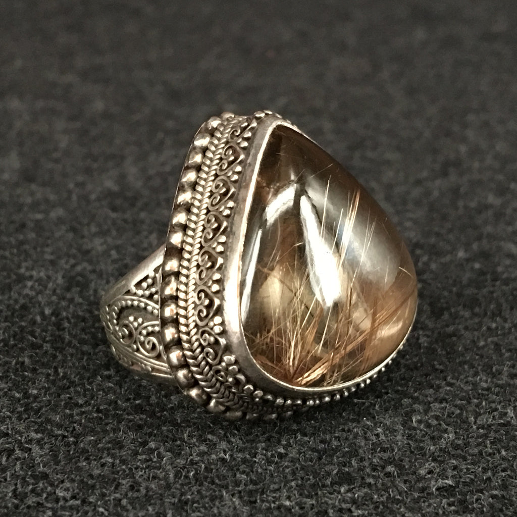 Himalayan Handmade Golden Hair Ring Jewelry at Mahakala Fine Arts