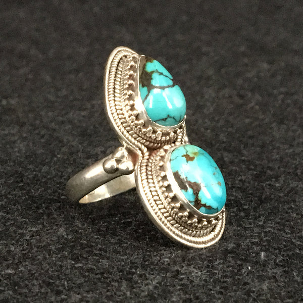 Himalayan Turquoise and Silver Ring