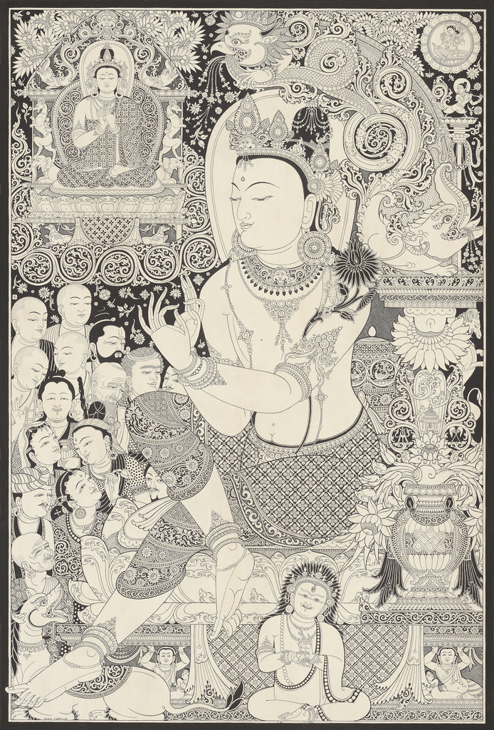 Avalokitesvara thangka painting by Mukti Singh Thapa at Mahakala Fine Arts