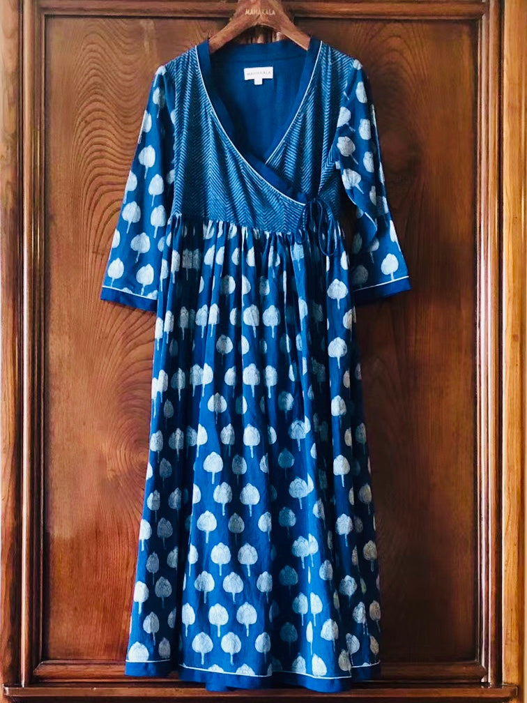 Women's Handmade Organic Cotton Ladakhi Indigo Dress 