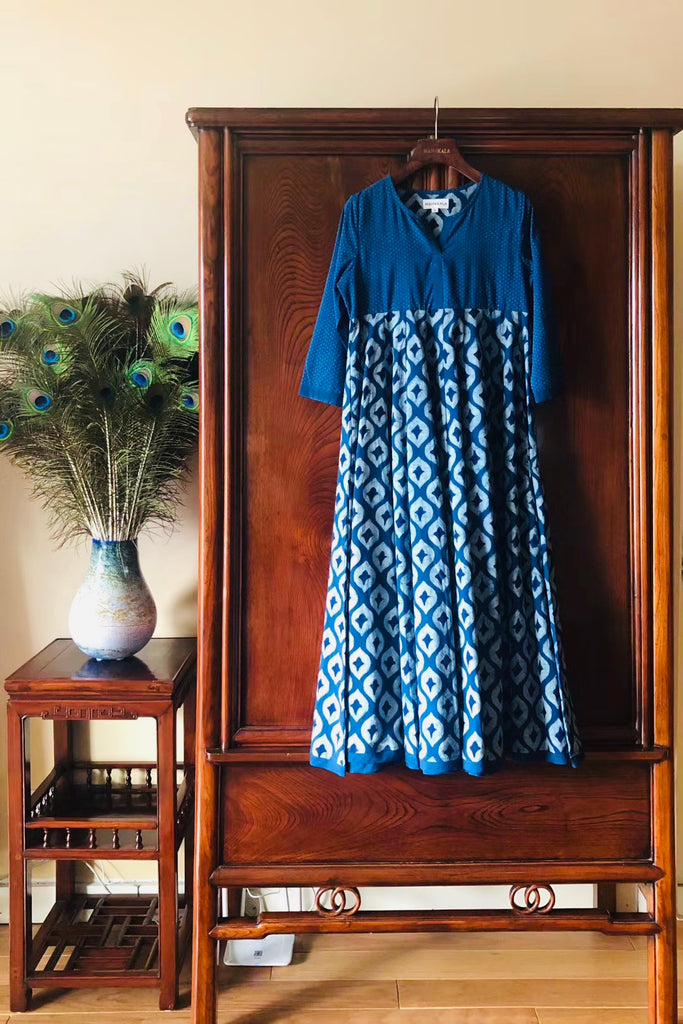 Women's Organic Cotton Handmade Indigo Dress
