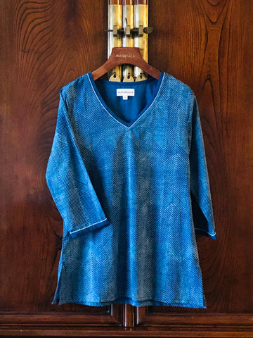 Women's Ladakhi Indigo Dress - Royal - Mahakala Fine Arts