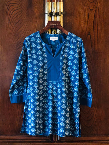 Women's Ladakhi Indigo Dress - Royal - Mahakala Fine Arts