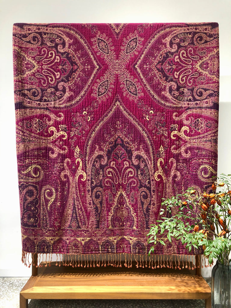Kashmir Wool Blanket Bedspread Throw