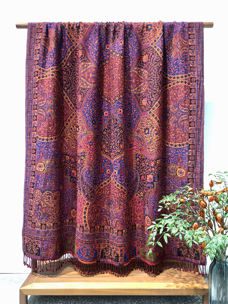 Kashmir Wool Blanket Bedspread Throw