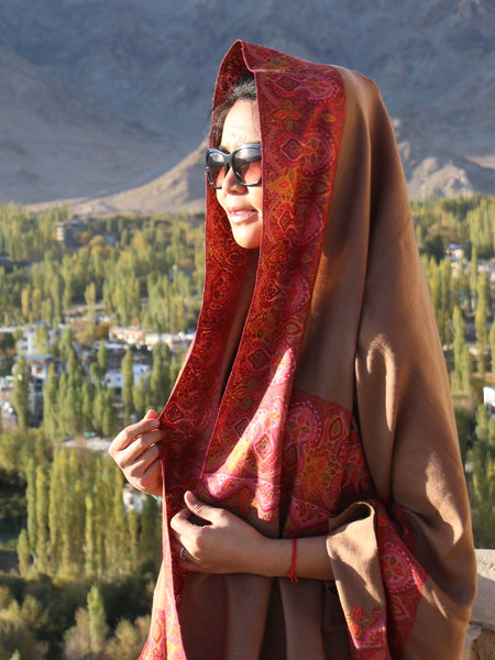 Hand Embroidered Pashmina Shawl from Kashmir
