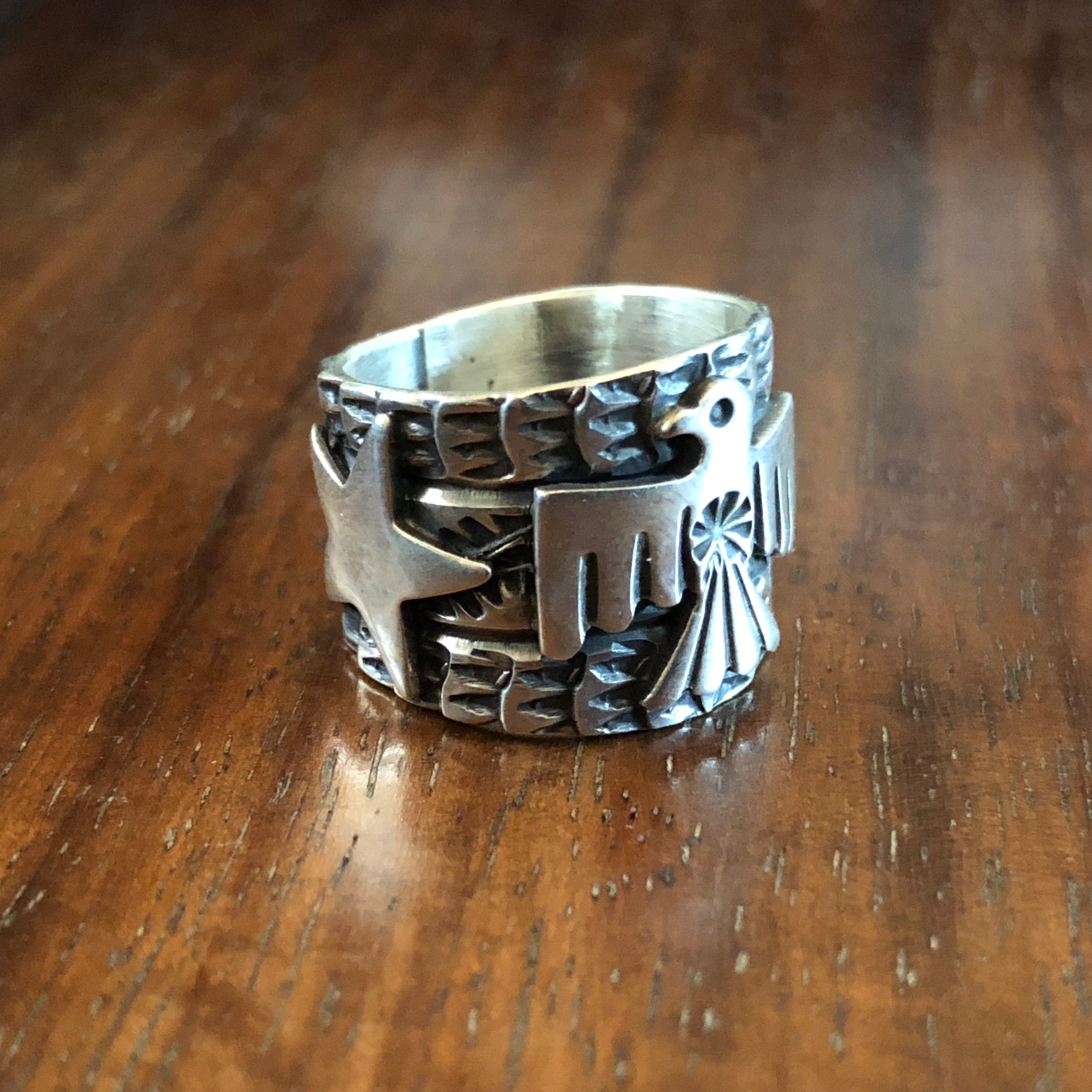 Hand Stamped Silver Star Ring by Sunshine Reeves Mahakala Fine Arts