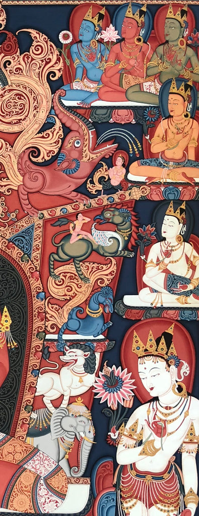 Newari Amitabha Thangka Paubha painting by Mukti Singh Thapa at Mahakala Fine Arts